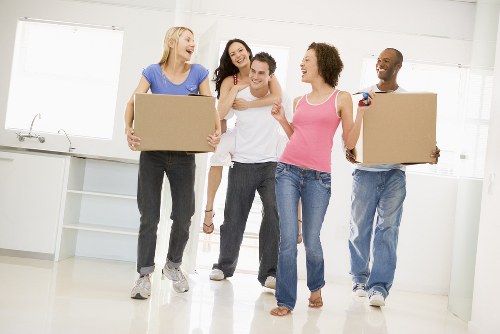Removal team helping a Leamouth apartment move