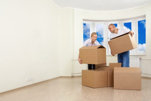Household furniture being loaded for a local move in Leamouth