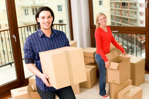 Careful handling of household furniture during a Leamouth house removal